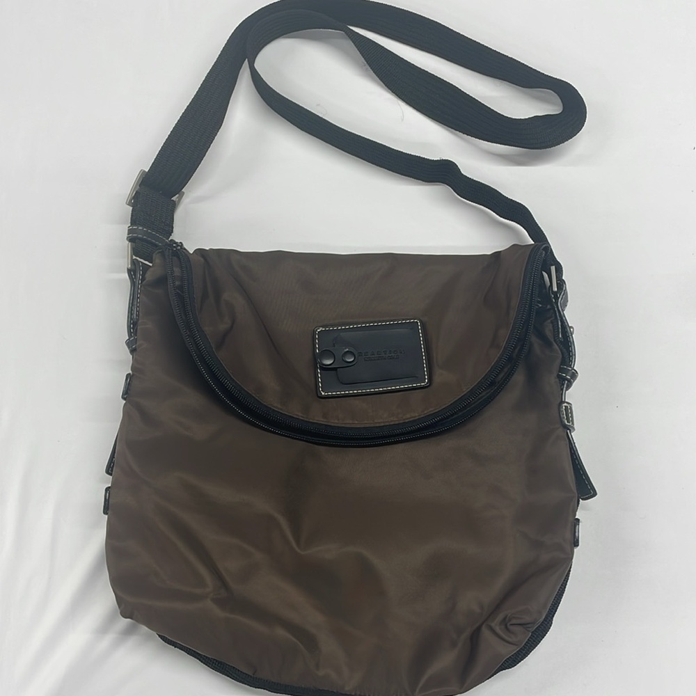Kenneth Cole crossbody nylon bag with adjustable strap in brown and black